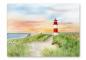 Preview: Aquarell DIN A4 Bild Aquarelldruck Sylt List Nordsee Leuchtturm Düne